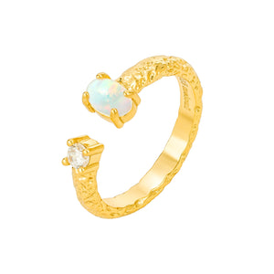 Opal Adjustable Ring - Gold